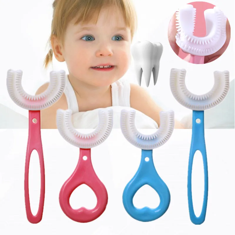 

Children Silicone U Toothbrush Kids Toothbrush Teether for Baby Toothbrush for Oral Cleaning Care Toothbrush for 2-12 Years Old