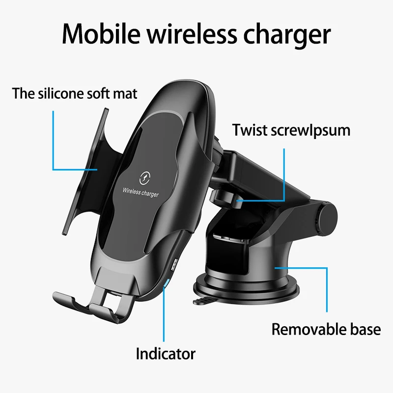 

10W Car Wireless Charger Mount for Air Vent Mount Phone Holder Intelligent Infrared Fast Infrared Sensor Qi Charger For IOS