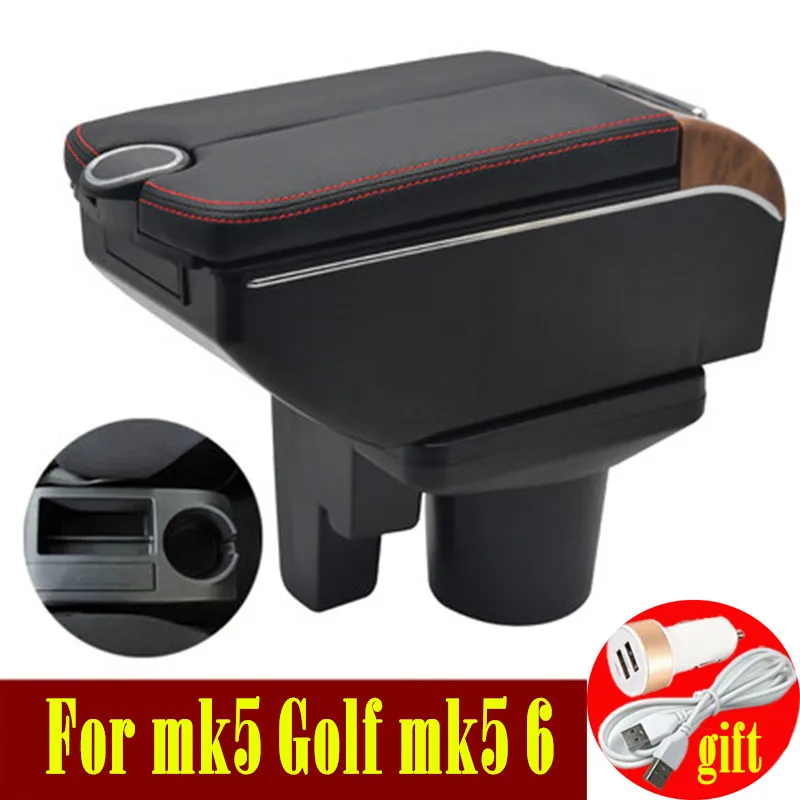 Для Volkswagen Mk5 Golf Mk 5 6 2005-2011 Автомобильный подлокотник коробка с двойными дверями