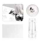 Прозрачный силиконовый двусторонний штамп, набор для маникюрной пластины, штампа, трафарета для ногтей, набор для стемпинга