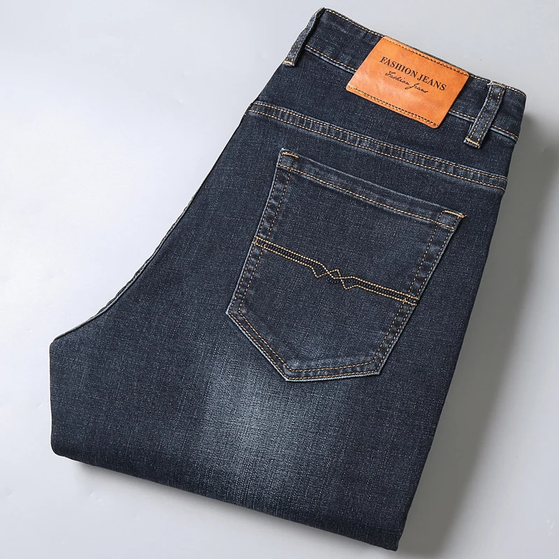 

SHAN BAO 2021 spring brand clothing new men's slim straight jeans classic retro style trend cotton stretch youth casual jeans