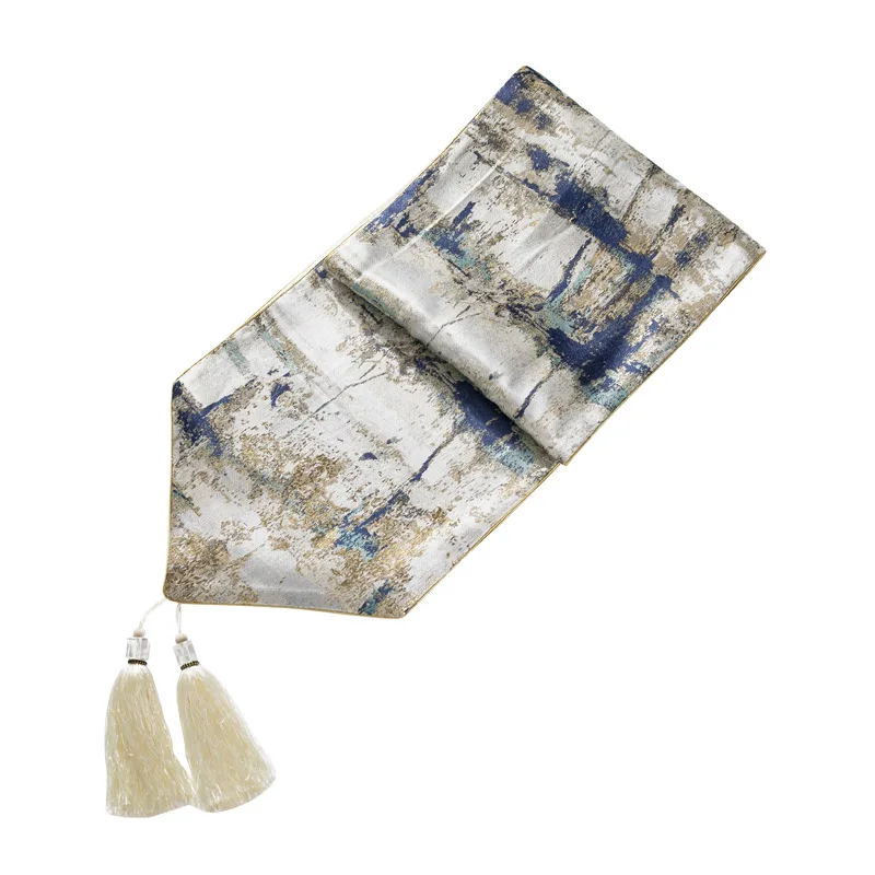 

Light luxury abstract jacquard tea flag homestay model room dining table coffee table side cabinet table runner