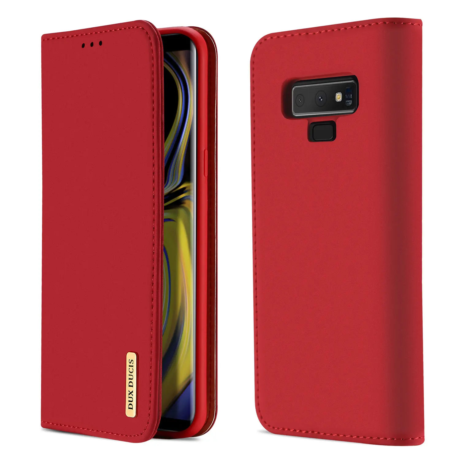 DUX DUCIS чехол для телефона из натуральной кожи для samsung Note 10 9 Чехол-кошелек из натуральной кожи для Galaxy S8 S9 S10 Plus Note10+ чехол - Цвет: Красный