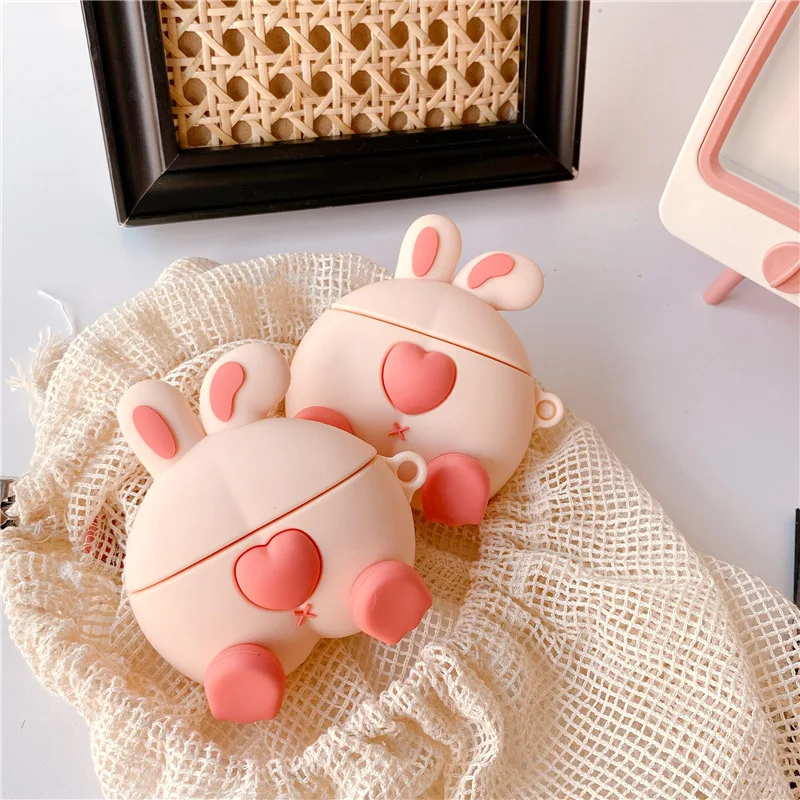 

For AIrpods Case,Cute 3D Rabbit Case For Airpods 1/2 Case Soft Silicone Earphone Headphone Cover For Airpods Pro Case
