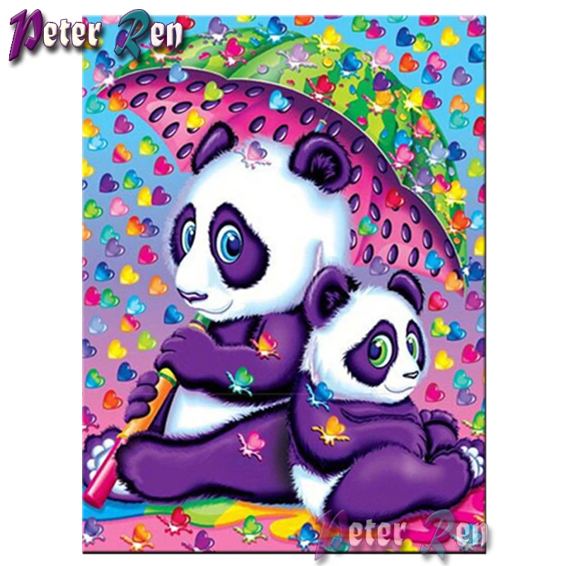 

5d Diamond Painting Cute panda love full Square\Round Rhinestone Diamond Embroidery Mosaic picture Handmade children decoration