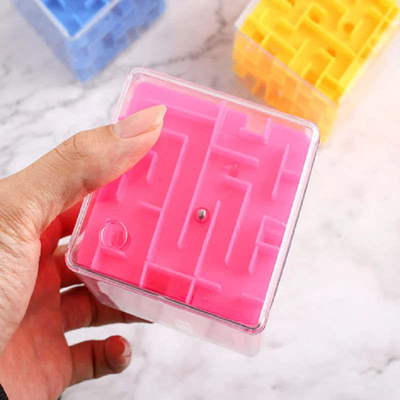 8*8*8cm 3D Transparent Maze Cube Game Six-sided Puzzle Speed Rolling Ball Develop Intelligence Board | Спорт и развлечения