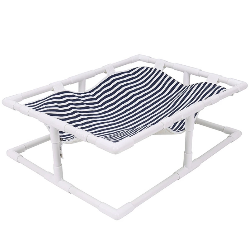 

Двухсторонняя поднятая кровать для кошек кроватка зимний летний Гамак гнездо для щенков полосатая холщовая флисовая кровать для кемпинга