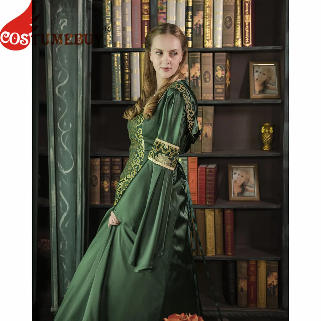 CostumeBuy Medieval Women Dark Green Trumpet Sleeves Dress Victorian Gothic Retro Vampire Evenging L920 |