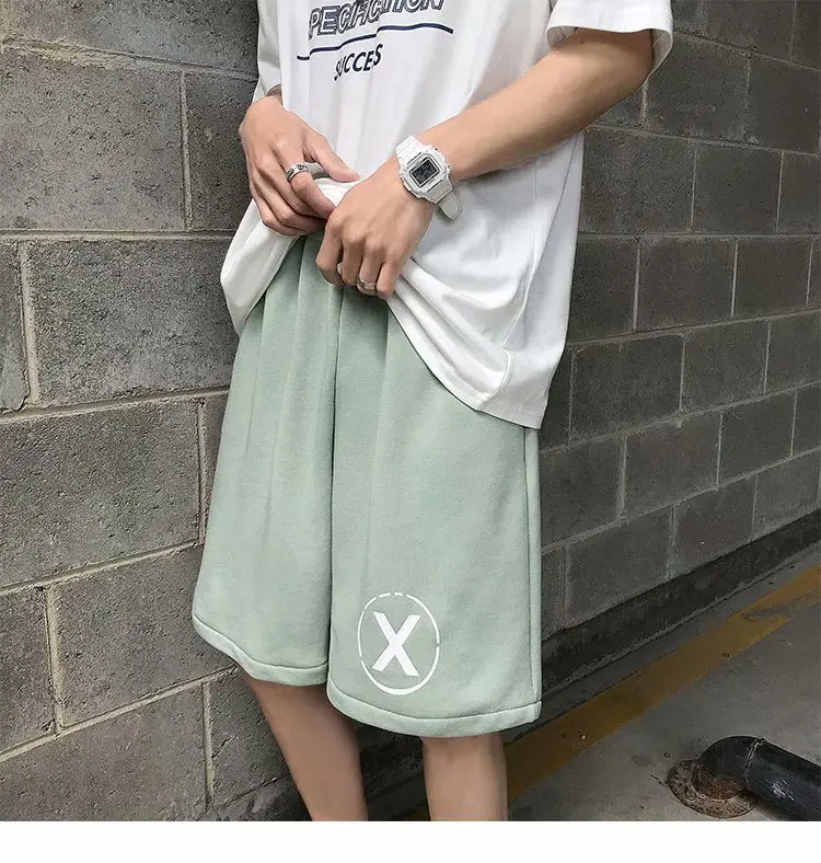 

Harajuku Style Shorts Men's Five-point Pants Bf Korean Version of The Trend Loose InsJogger Summer Pants All-match Sports Pants