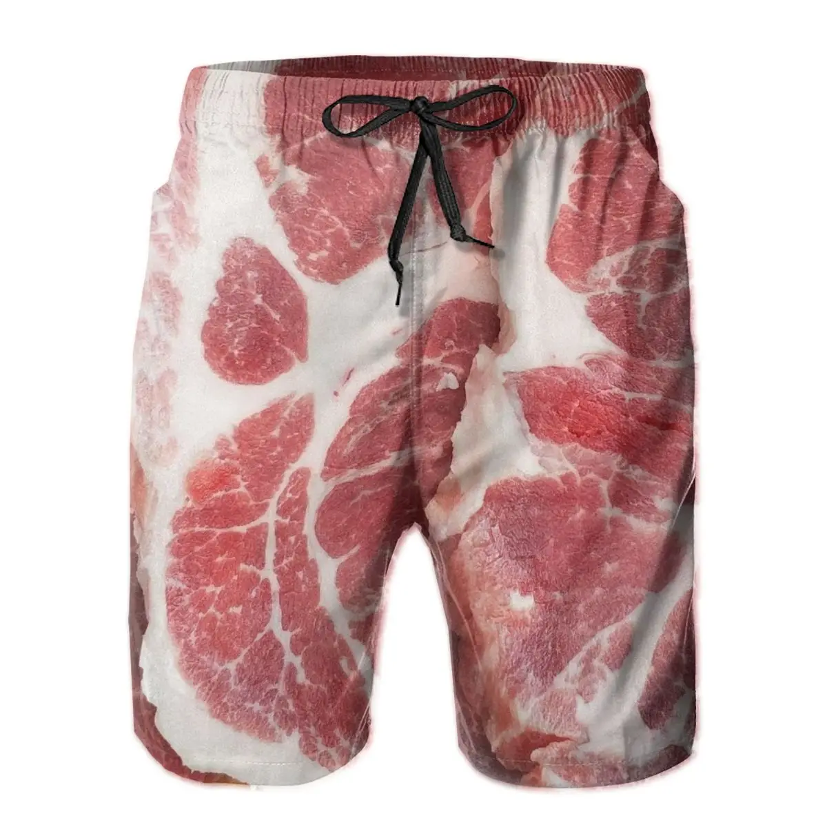 

Causal Breathable Quick Dry Funny Vintage Loose Korean Barbecue Meat Male Shorts