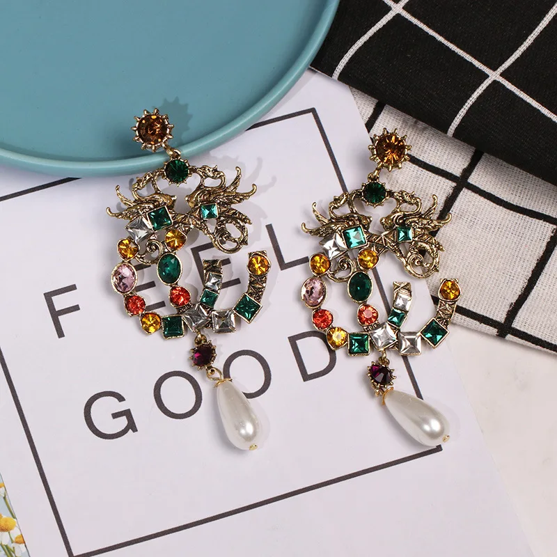 

New Retro Necklace Women Exaggerated Bronze Necklace Korea Fashion Jewelry Earrings Bracelet for Women 2021 Set Jewelry