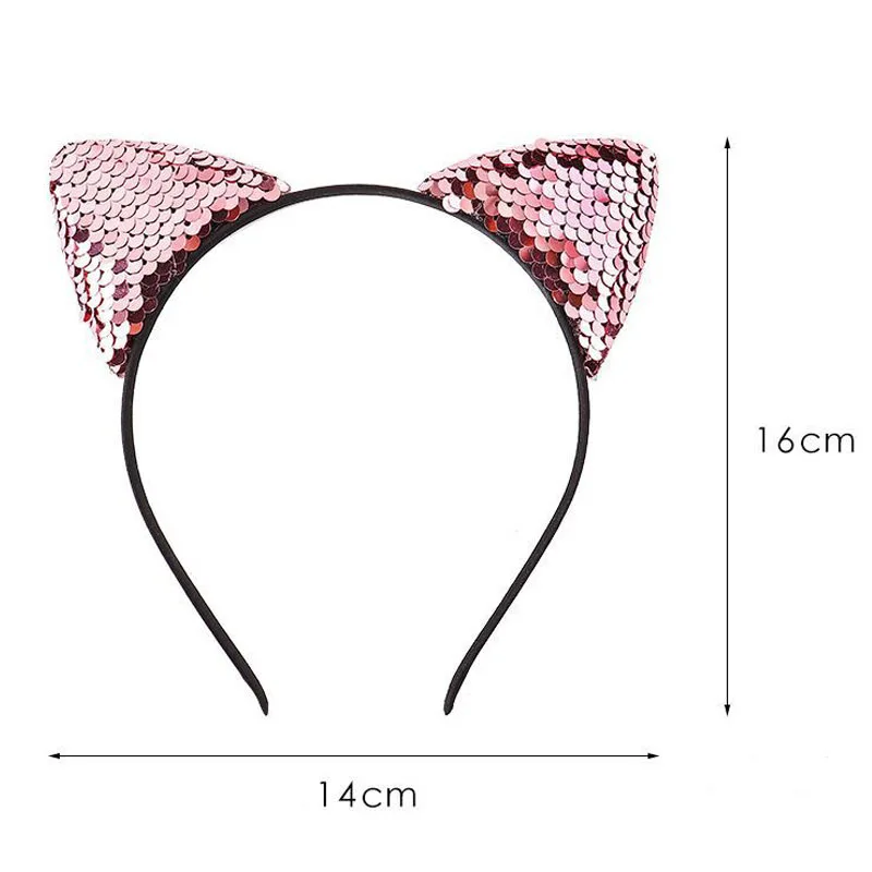 Ободок для волос с блестками и бантом вечерние ободки кошачьими ушками девочек |
