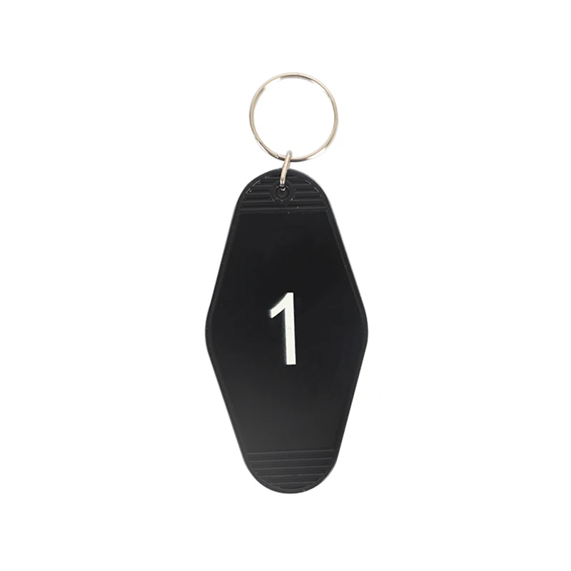 

Classical Black Key Tag Rhombus Room Keychain Car Key Chain Hotel Vintage Keyring