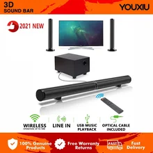 YOUXIU 65W TV Sound Bars Home Theater Soundbar Separable Bluetooth 5.0 Speakers Echo Wall Bar With Subwoofer Support Optical AUX