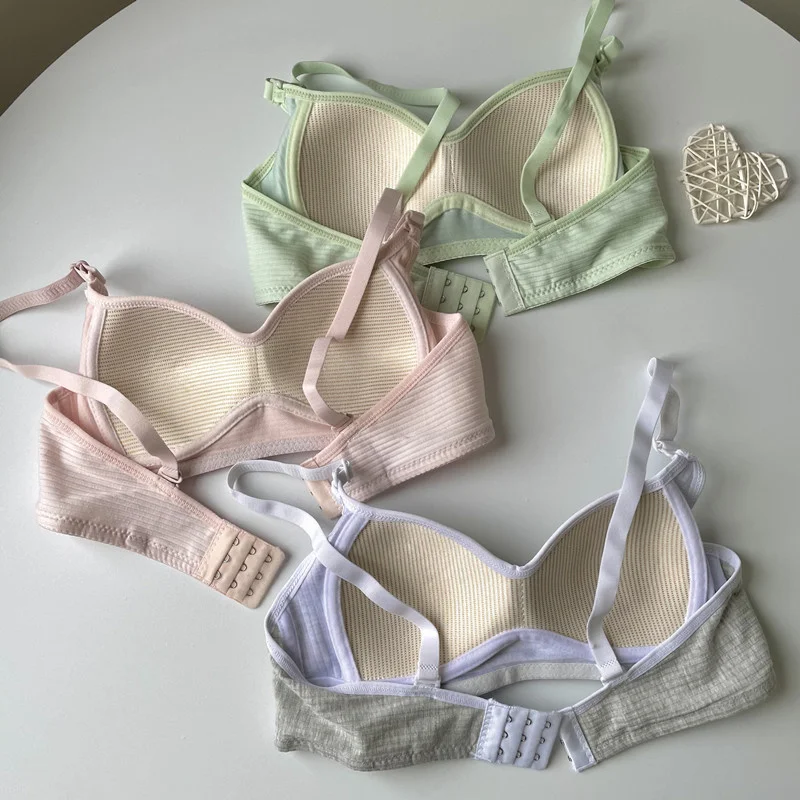 Стильный цветной Бюстгальтер для девушек и студентов нижнее белье без косточек с
