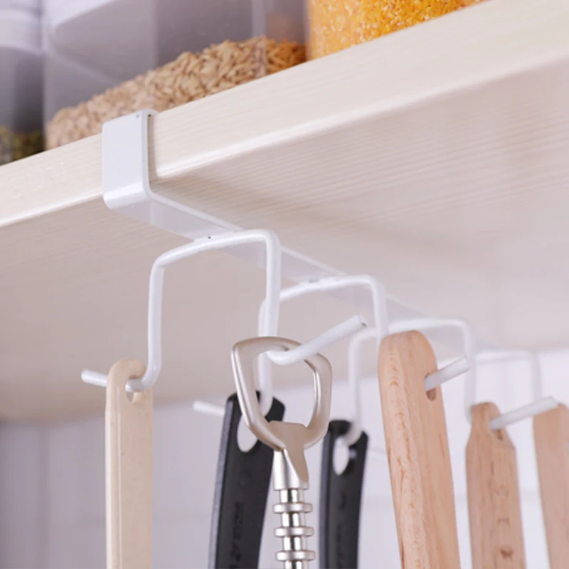 A1 Iron nail rack hook kitchen cabinet partition nail cup holder mounted on the shelf at the bottom of the frame LU50211