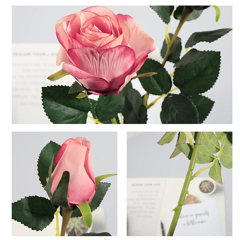 6 шт. Искусственные цветы Forever розовая Цветочная ветка Свадебная вечеринка