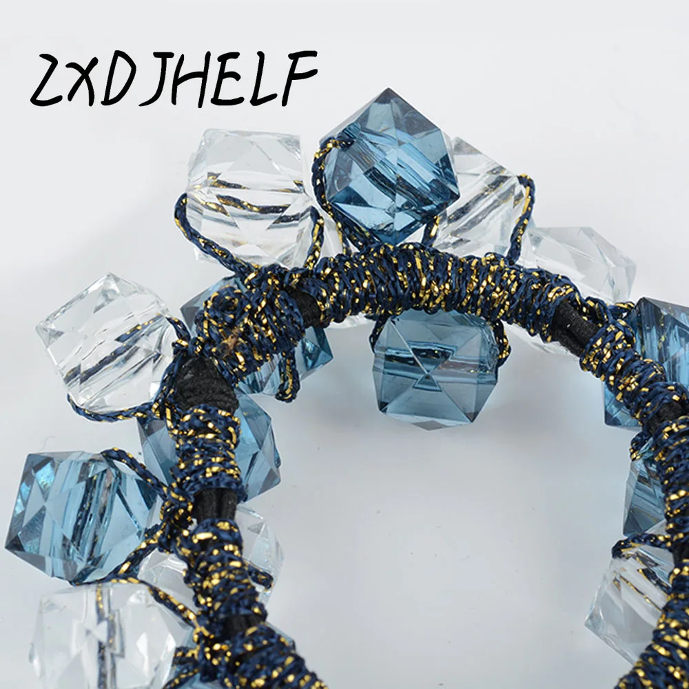 

ZXDJHELF Elegant Geometric Rhinestone Headbands For Women Korean Style Hair Scrunchies INS Hairwear Hair Accessories F175