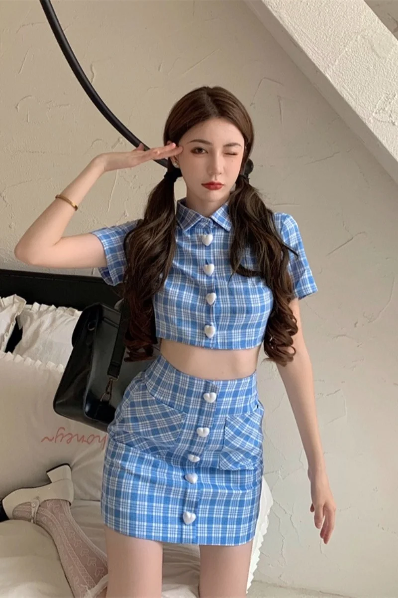 

Women Top And Skirt Set Two Piece Crop Skirts 2021 Sexy white Korean Harajuku Gothic Cute Mini women Elegant clothes