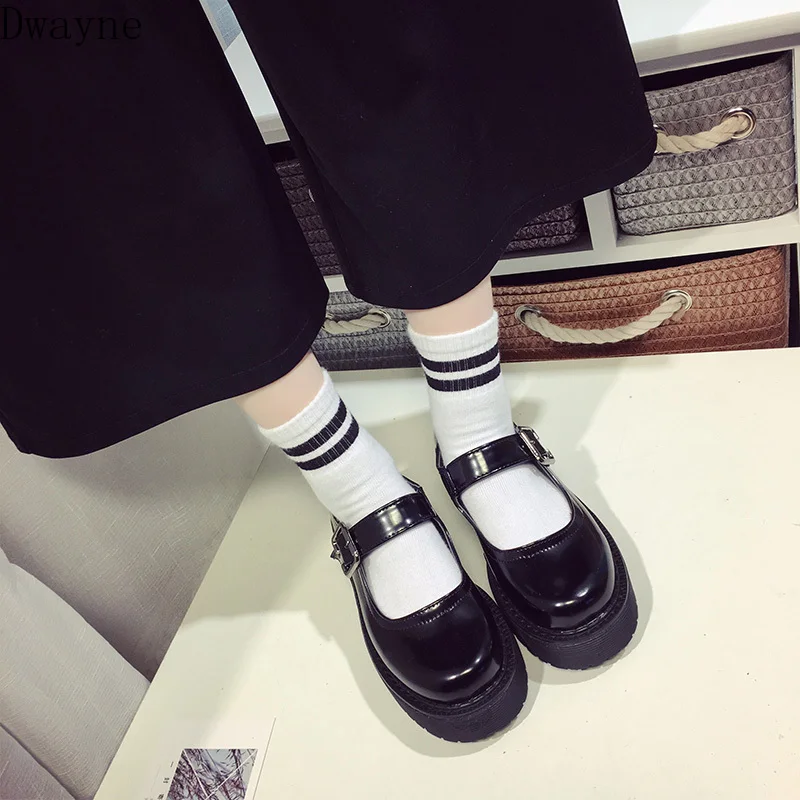 Обувь на плоской подошве в Корейском стиле ретро английском с рифленой подошвой