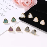 simple triangle frosted earrings symphony starry time gemstone gypsophila earrings