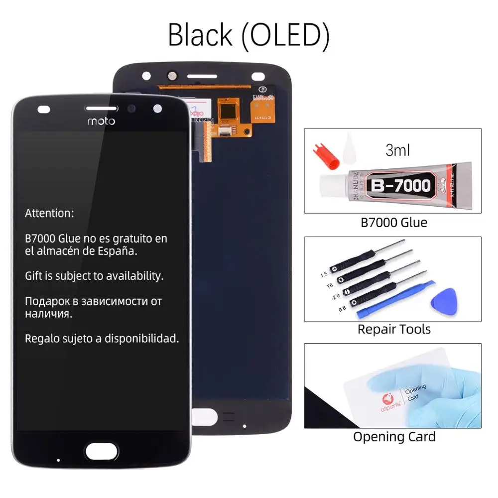 OLED Black AMOLED OLED Дисплей для Motorola MOTO Z2 Play в сборе с тачскрином 5.5'' черный белый - Цвет: OLED Black