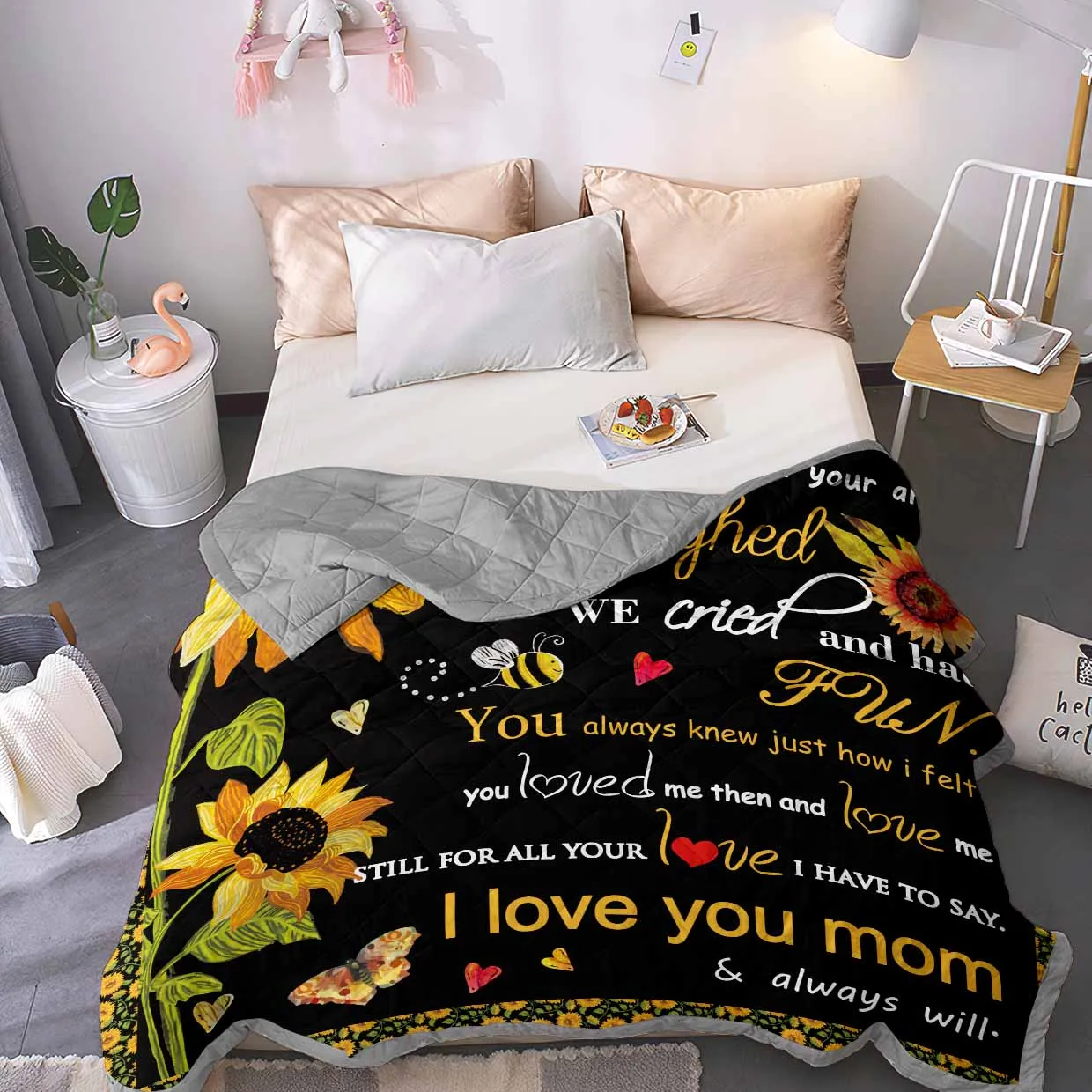 

3D Summer Comforter A Letter to Mother 3D Printed Duvet Soft Breathable Hypoallergenic Fade Resistant Quilt