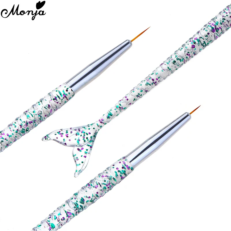 Ручки русалки Monja 3 шт./компл. для дизайна ногтей линейная кисть рисования