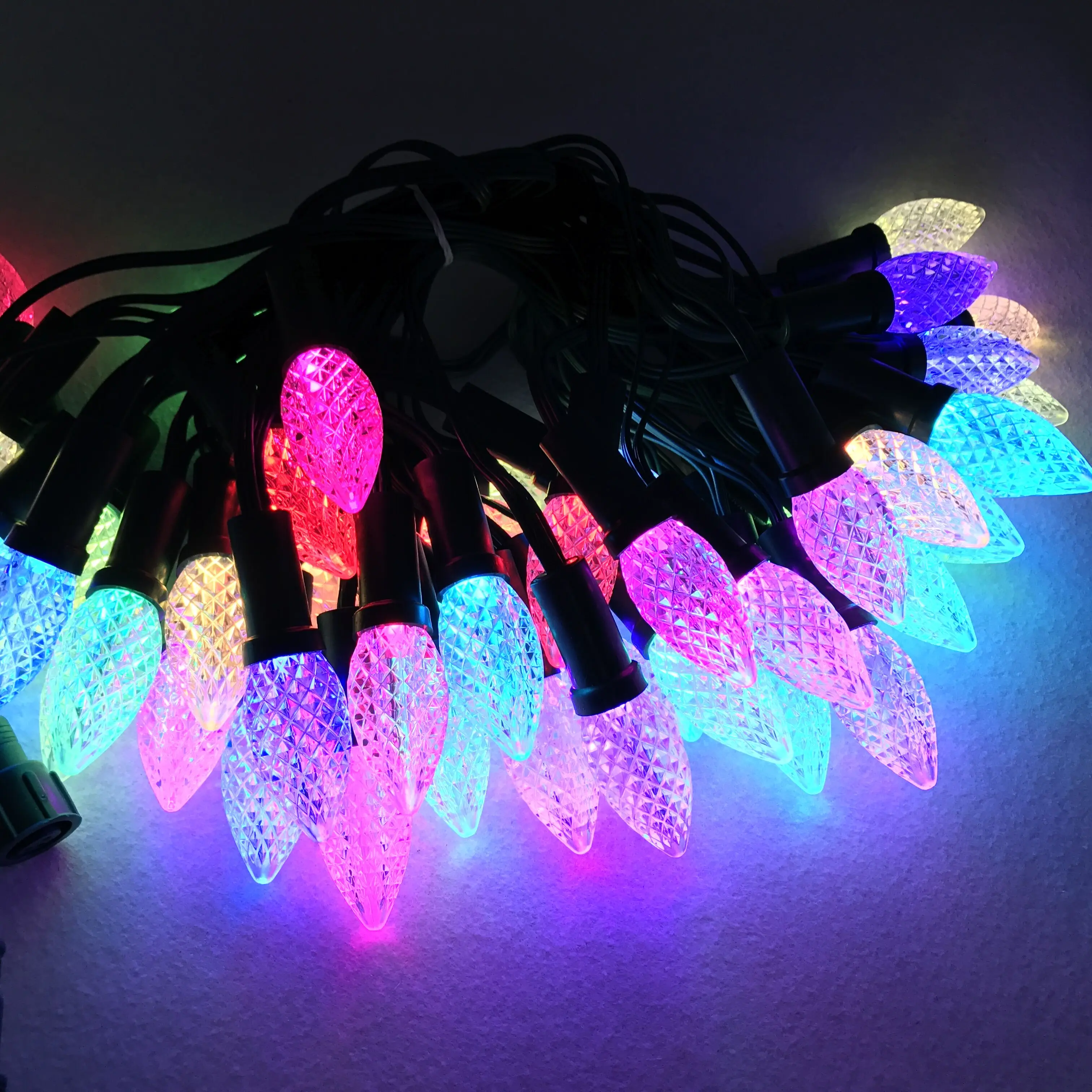 50 узлов Адресуемая светодиодная Рождественская Пиксельная гирсветильник RGB C9 12 В