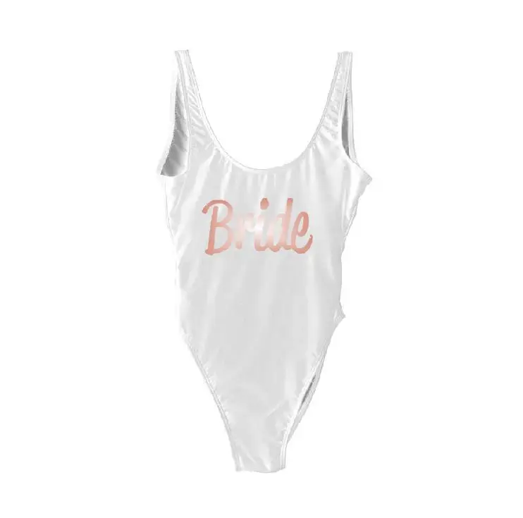 Сплошной купальник для девичника свадебный подарок подружка невесты пляжный