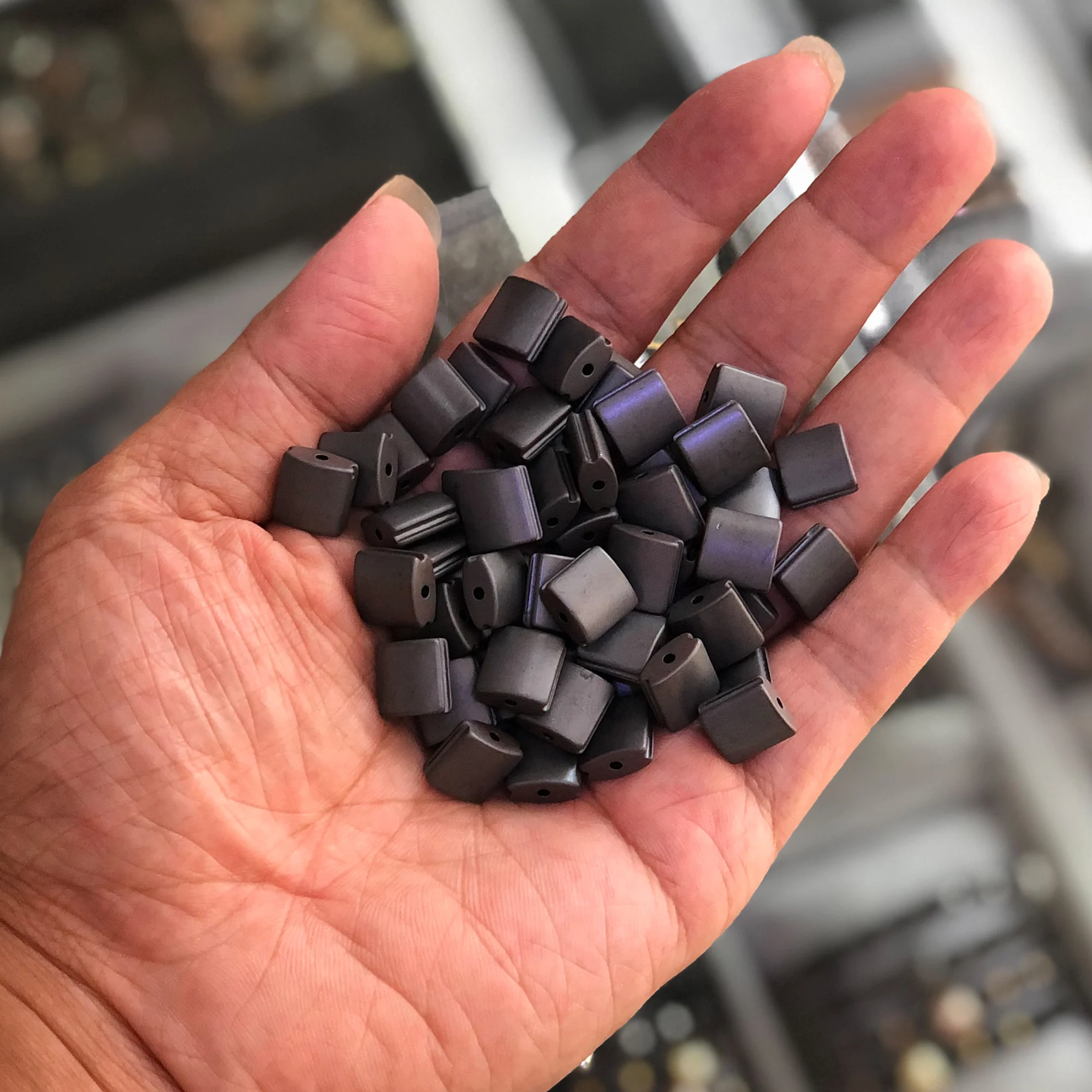 Бусины из черного гематита и натурального камня для браслета макраме аксессуары