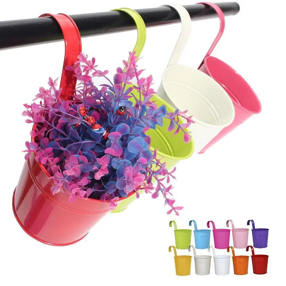 Садовый металлический цветок 10 X горшки подвесное настенное ведро плантатор для