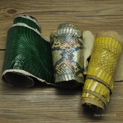 

DIY 20 colors Natural Snakeskin Leather Fabric with handicraft Leather tools Rare Skin90x8cm-160X14cm