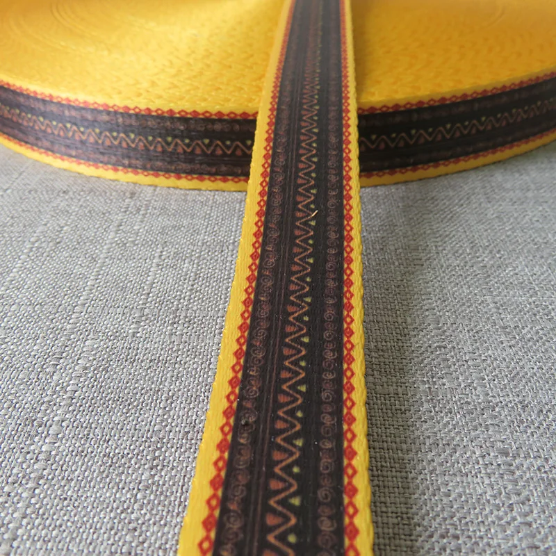

1 Yards Ethnic Style Width 25mm Printed Webbing Bag Straps Tape Dog Collar Leash Harness Decoration Belt Garment DIY Accessory