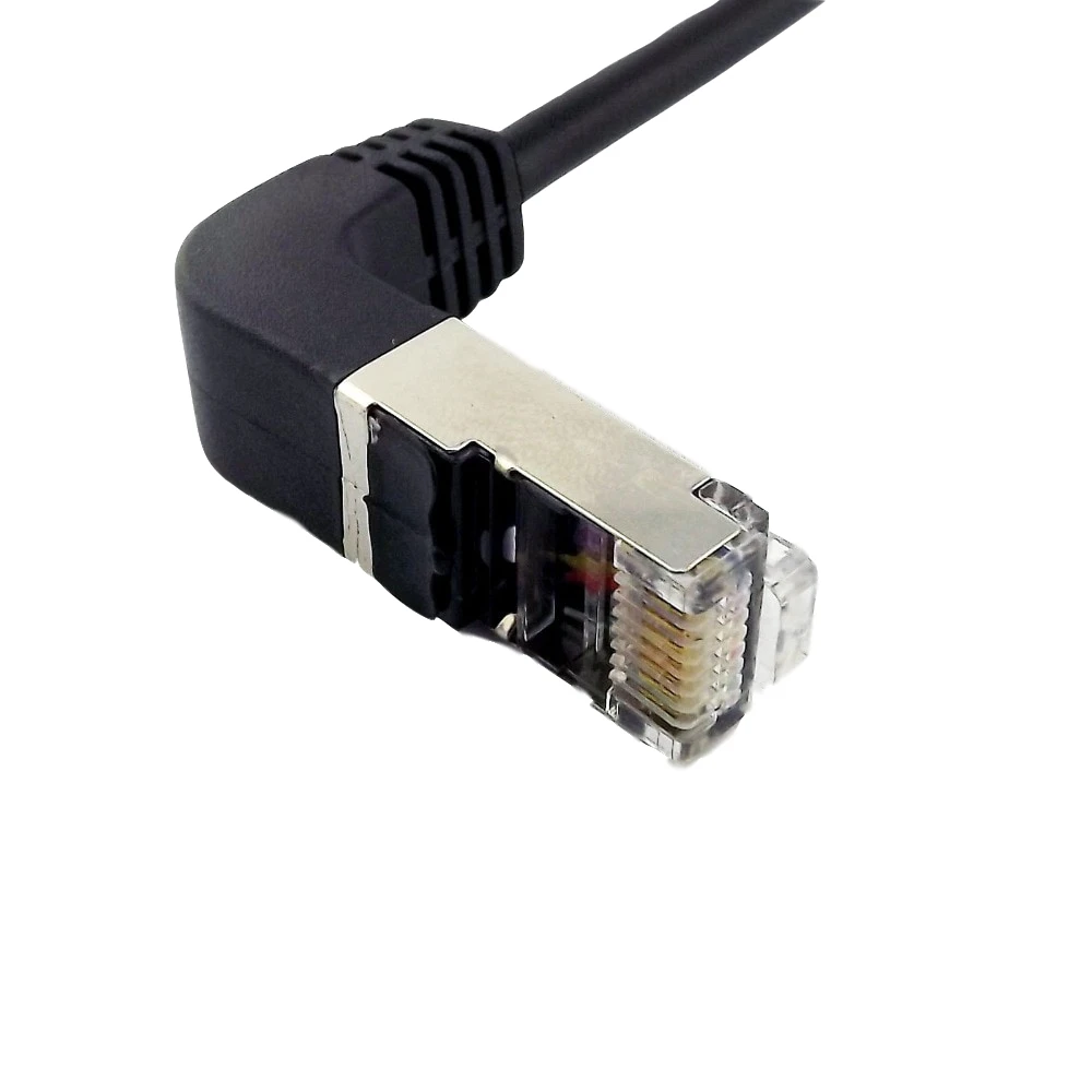 1x Ethernet LAN сеть RJ45 удлинитель адаптер кабель штекер 90 градусов угловой