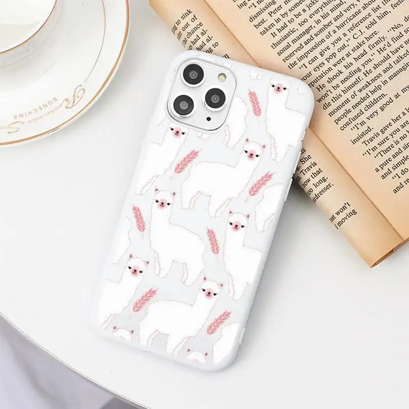 

Lama Llama Alpacas cute cartoon animal high quality Phone Case Candy Color for iPhone 6 7 8 11 12 s mini pro X XS XR MAX Plus
