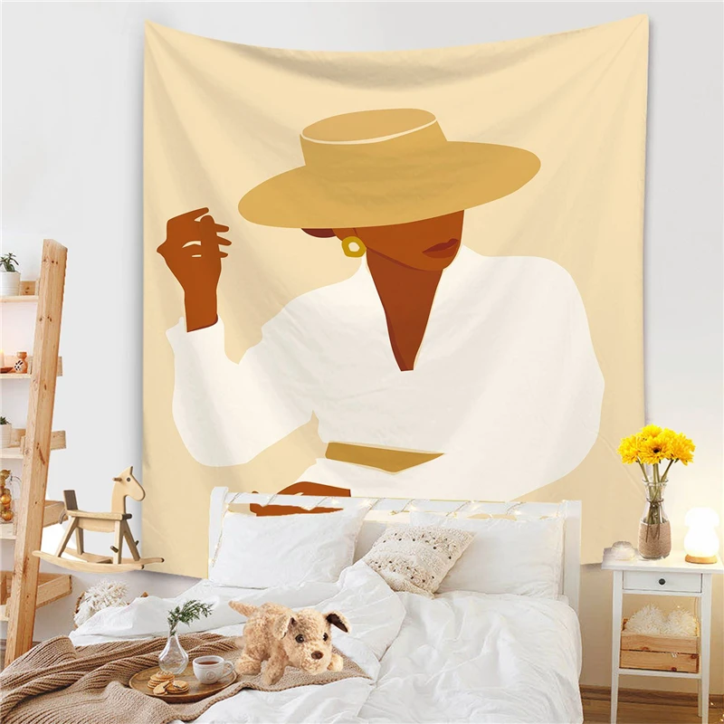 

Simple Morandi Color Tapestry Wall Hanging Art Creative Picnic Blanket Boho Decoration for Home Bedroom Wall Cloth Yoga Mat