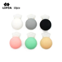 lofca 10pcs baby silicone round clips baby oral care pacifier clip holder bpa free food grade silicone material soother clasp