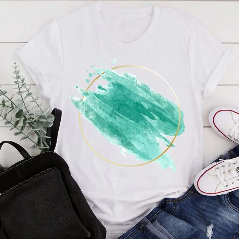 

Women Clothes Cartoon Watercolor New Cute Funny 90s Summer Print Fashion Tshirt Female Short Sleeve Tee Top Graphic T-shirt