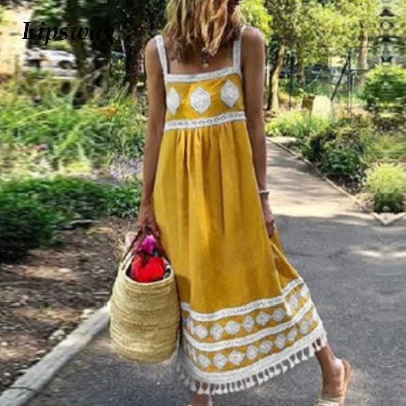 Женское Элегантный квадратный вырез пляжное платье сексуальное Вечерние без