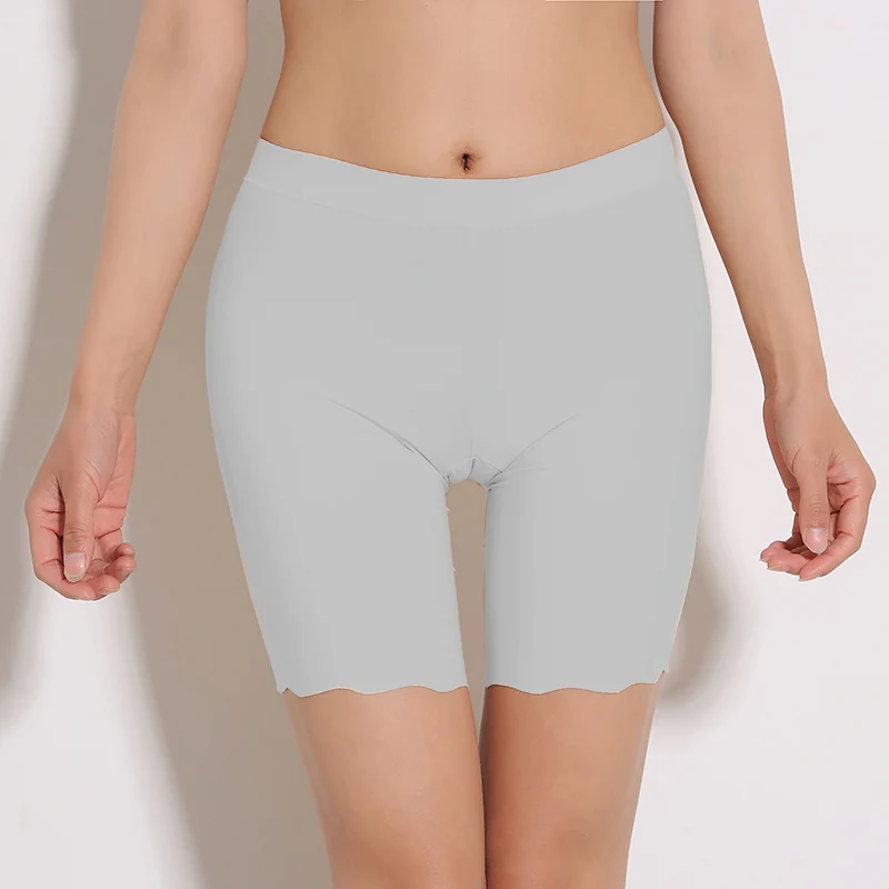 

Women's Seamless Shorts Safety Pants Large Size Tights Slim Ice Silk Boxer Panties Anti Friction Skirt Shorts Summer For Girls