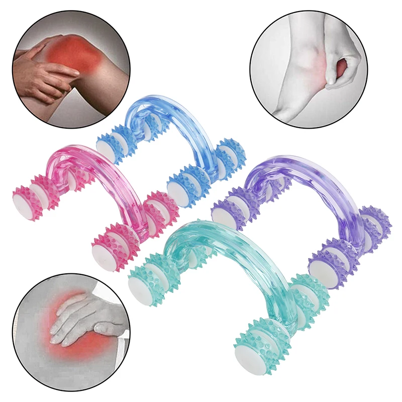 1PC Eight Roller Wheels Full-body Plastic Car Relaxing Hand Massage Tool Reflexology Face Foot Back Body Therapy |