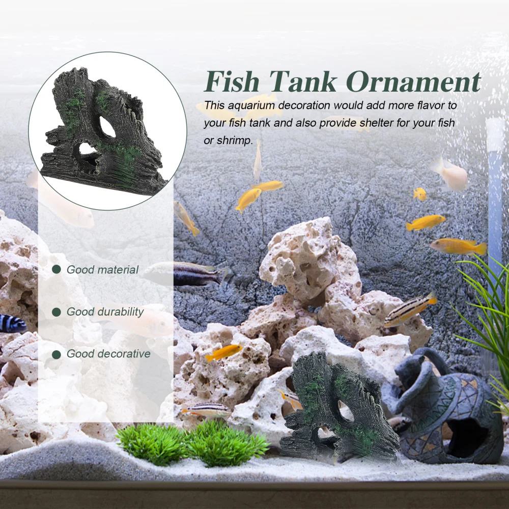 

2pcs Fish Tank Tree Stump Hole Aquarium Hide and Rest Landscaping Cave