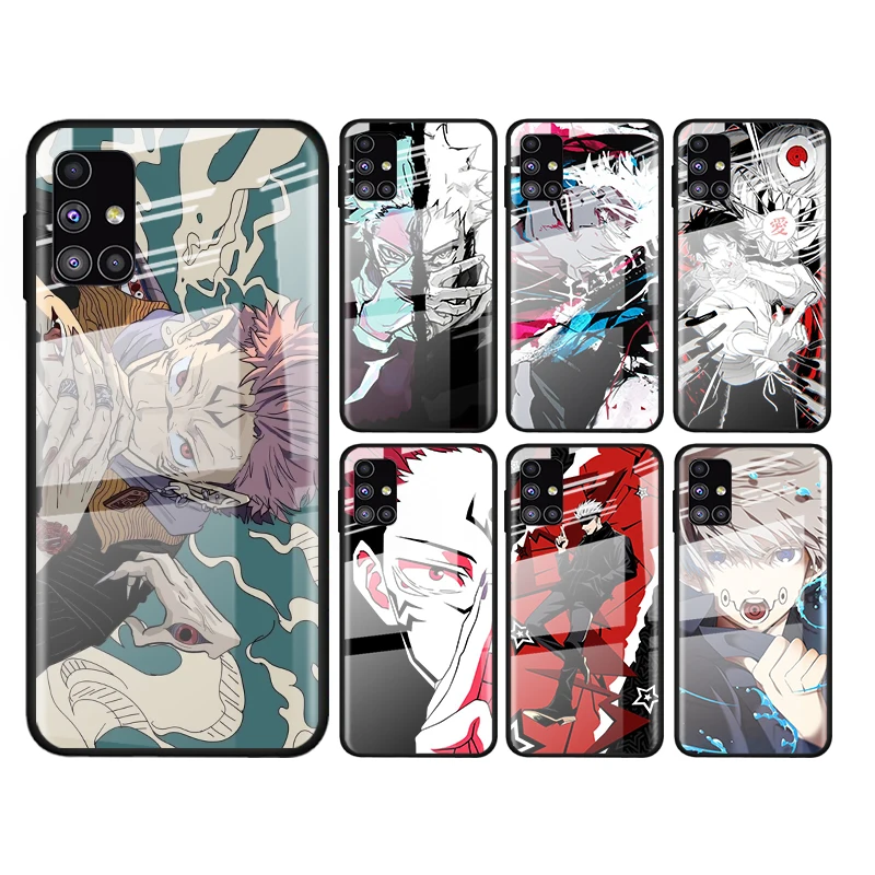 

Tempered Glass Cover Jujutsu Kaisen Satoru Gojo anime For Samsung Galaxy S21 Ultra Plus 5G M51 M31 M21 Shockproof Phone Case