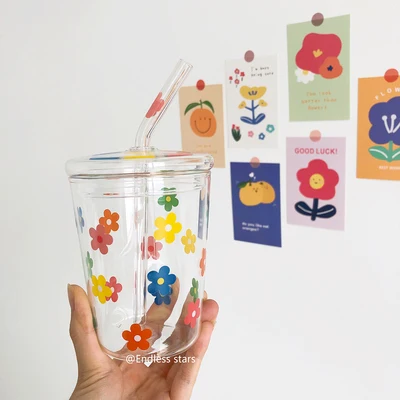 

Cute Transparent Glass Cup Creative Flower Goblet Juice Coctail Glass Cup Dessert Champagne Verres Pour Boire Drinkware DE50BZ