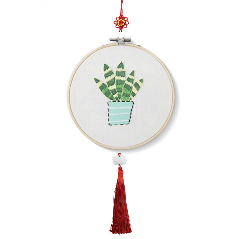 Набор для простой вышивки начинающих вышивка крестиком суккуленты кактус цветы