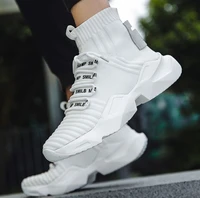 chunky high top mens sneakers heighten fashion men casual shoes autumn 2020 new plus size white sneakers damping tennis shoes