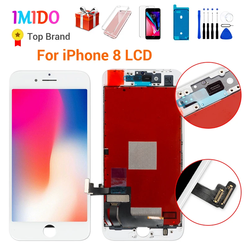 White for iPhone 8 Класс AAA+++ экран для iPhone 8 8 Plus ЖК-дисплей OEM дигитайзер сборка Замена с 3D сенсорной гарантией объектив Pantalla - Цвет: White for iPhone 8