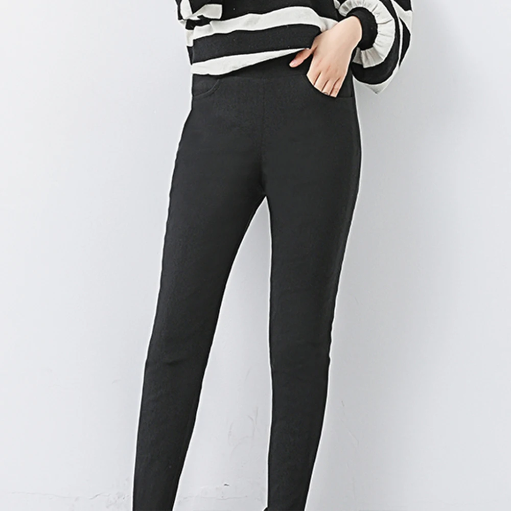 YAYA 2020 Winter Warm Plush Pants Plus  Casual Pants For Ladies  Windproof Warm Winter Trousers
