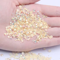 champagne ab 2mm 6mm resin rhinestones for nails art decoration loose flatback non hotfix stones applique diy 3d jewelry making